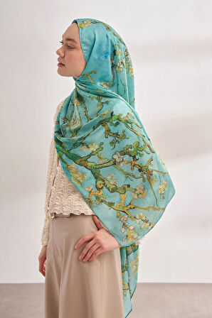 İthal Vual Almond Blossom Desen Şal -4464