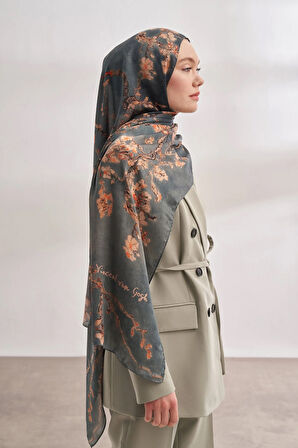 İthal Vual Almond Blossom Desen Şal -4464