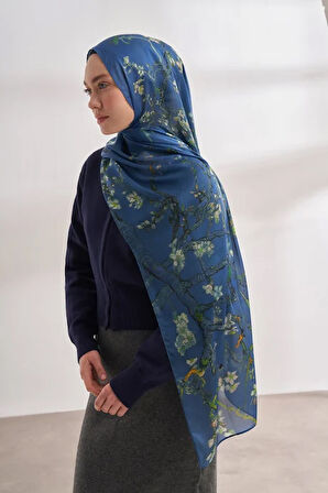 İthal Vual Almond Blossom Desen Şal -4464