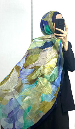 Desenli Organik Alegra Rami Şal - 5655