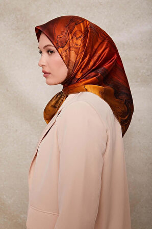 Karmaşık Desen Sura İpek Eşarp-0910