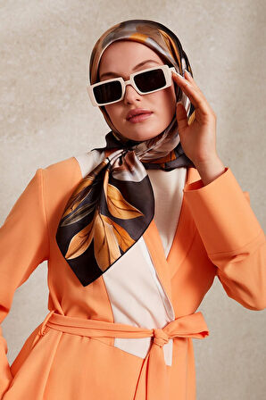 Çiçek Desen Sura İpek Eşarp-0930