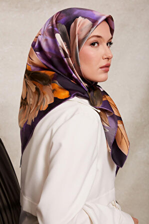 Çiçek Desen Sura İpek Eşarp-0930