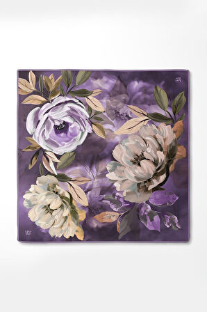 Çiçek Desen Sura İpek Eşarp-0930