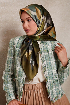 Çiçek Desen Sura İpek Eşarp-0930