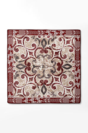 Desenli Twill İpek Eşarp-0918