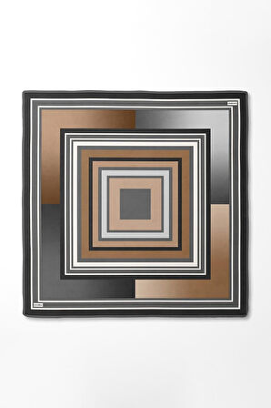 Kare Desenli Twill İpek Eşarp-0920