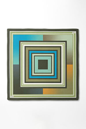 Kare Desenli Twill İpek Eşarp-0920