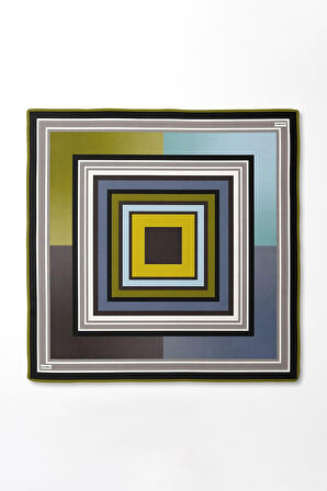 Kare Desenli Twill İpek Eşarp-0920