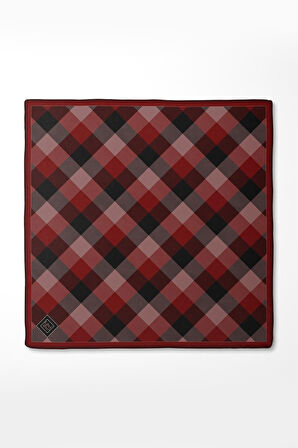 Noktalı Kareli Baskı Twill İpek Eşarp-0934