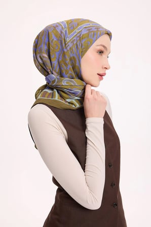 Dört Mevsim Antik Motif Viskon Velora Eşarp 6420