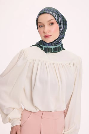 Dört Mevsim Antik Motif Viskon Velora Eşarp 6420