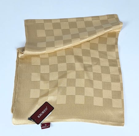 Kroren Krep Jakarlı  Dama Desen Şal - 70 x 190  - 7379