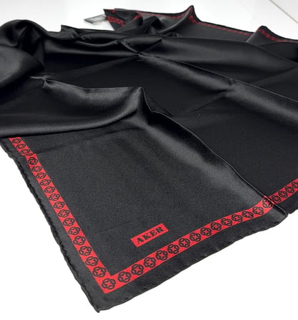 Aker Kenar Bordürlü Taşlanmış İpek Eşarp - 06596