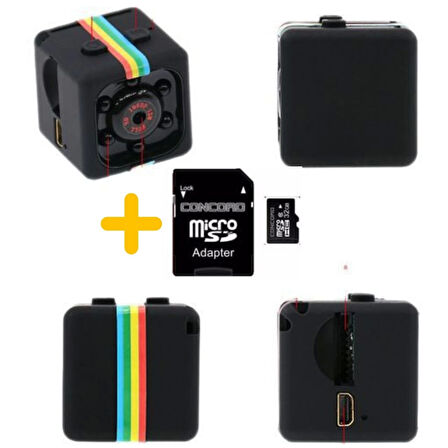 Mini SQ11 Kamera Full Hd Mikro Gizli Araç Kamerası Gece Görüşlü Taşınabilir Güvenlik Kaydedici 32gb Hafıza Kartı Hediyeli