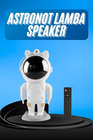 Gece Lambası Astronot Bluetooth Hoparlörlü Galaksi Işık Projektörü