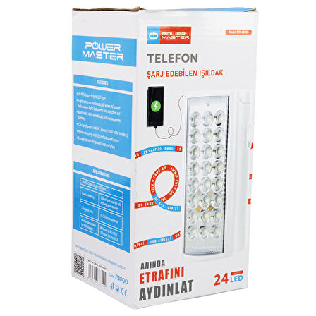 PM-23800 24 LEDLİ TELEFON ŞARJ EDEBİLEN IŞILDAK (6V4A AKÜLÜ * POWERBANK ÖZELLİKLİ)