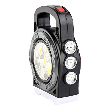 HB-6678C COB LEDLİ 20 WATT 3 KADEMELİ ŞARJ EDİLEBİLİR USB ÇIKIŞLI SOLAR LAMBA