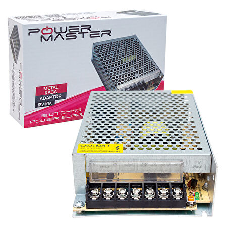 POWERMASTER 34.MA.0024  12 VOLT - 10 AMPER - 120 WATT METAL KASA ADAPTÖR