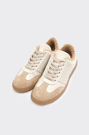 Hakiki Deri Comfort Taban Kürklü Kadın Sneaker