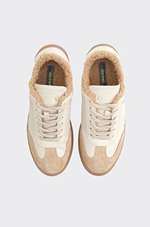 Hakiki Deri Comfort Taban Kürklü Kadın Sneaker