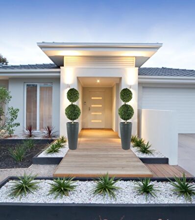 Yapay Ağaç Antrasit Uzun Kumsal Vazoda Şimşir Top 2 Toplu 130cm