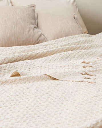 Mulette Tek Kişilik Yatak Örtüsü - Beyaz 160x230 cm