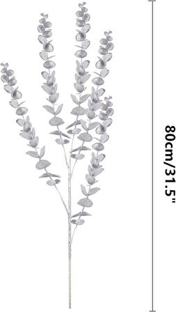 Yapay Çiçek Gümüş Renk Okaliptus 3Dallı Uzun Dal 76cm Eucalyptus