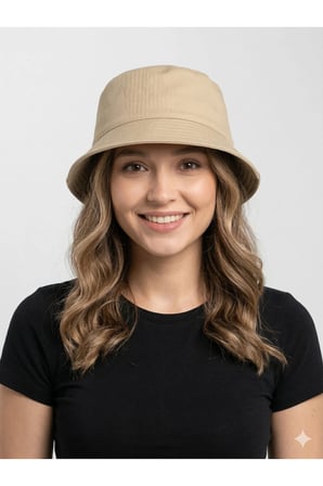YAZLIK BUCKET MODEL PAMUKLU GABARDİN KUMAŞ KOVA ŞAPKA
