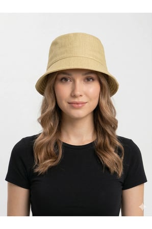 YAZLIK BUCKET MODEL PAMUKLU GABARDİN KUMAŞ KOVA ŞAPKA