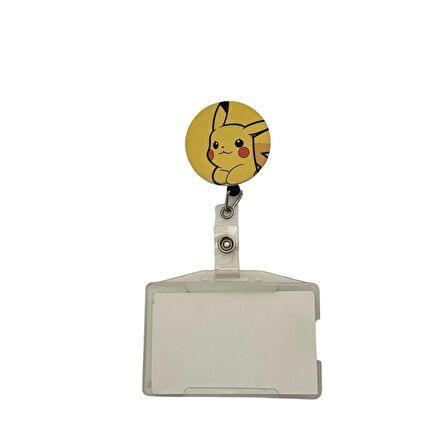 Pokemon Pikachu 2 Temalı Metal Yoyo Kartlık Yoyo Yaka Kartlığı