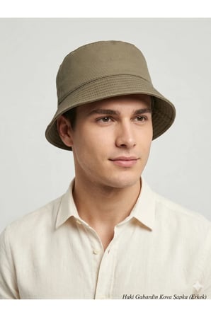 YAZLIK BUCKET MODEL PAMUKLU GABARDİN KUMAŞ KOVA ŞAPKA