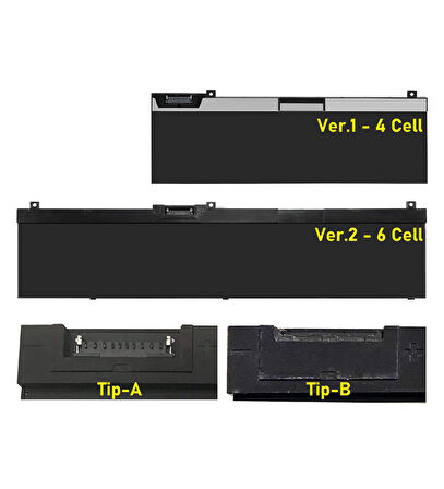 Dell 0WMRC77I Notebook Batarya Laptop Pil - Ver.2 - 6 Cell - Tip-A