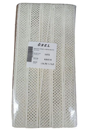 Dantel Polyester Güpür Bant Krem 14,50 Metre En 3 cm ON-1652-KR