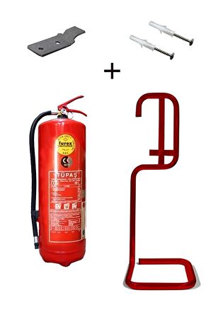 6KG TÜPAŞ YANGIN TÜPÜ, DÜBEL VİDA, ASKI APARATI VE KARE SEHPA 4LÜ SET