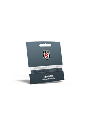 Beşiktaş Orijinal Lisanslı 2'li Silikon Bileklik Kartal Baskılı Hediyelik Ahşap Kutulu