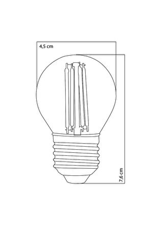 G45 Şeffaf Cam E27 Mini Led Ampul - 6500 Kelvin Beyaz