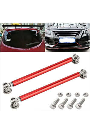 Araç ön tampon ve çamurluk spoiler dudak ayırıcı metal kırmızı vidalı ve yapıştırmalı çubuk 20 cm