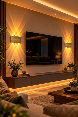 Ahşap Desenli Pilli LED Aplik 9V 10W 700 Lümen Amber Işık Çift Yönlü Kablosuz Dekoratif Duvar Lambası Salon Yatak Odası Koridor Antre TV Ünitesi Duvar Aydınlatma