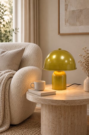 Modern Eskitme Gold Metal Abajur E27 Duylu Kablolu Dekoratif Masa Lambası Salon Yatak Odası Komodin Başucu Konsol Sehpa Üzeri Retro Vintage Mantar Tasarım El İşçiliği Aydınlatma Modeli