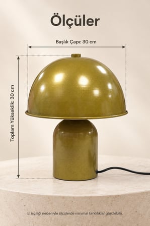 Modern Eskitme Gold Metal Abajur E27 Duylu Kablolu Dekoratif Masa Lambası Salon Yatak Odası Komodin Başucu Konsol Sehpa Üzeri Retro Vintage Mantar Tasarım El İşçiliği Aydınlatma Modeli