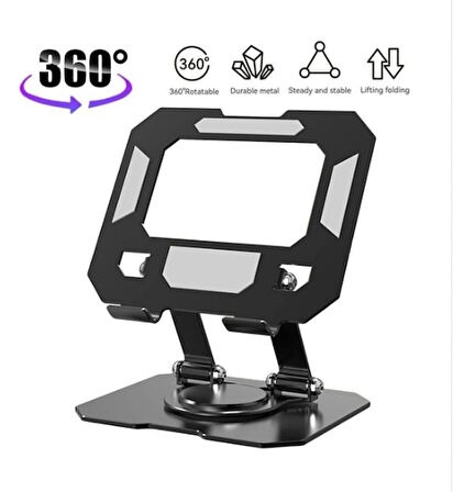 60 DERECE DÖNEBİLEN KATLANABİLİR METAL TABLET-TELEFON TUTUCU