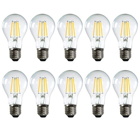 10 Adet Gün Işığı 4W 3200K A60 Led Ampul ( Dimmer Özellikle)