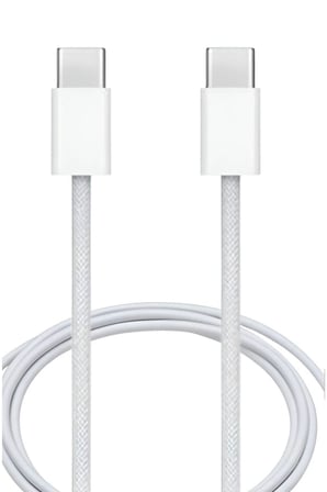 60W Destekli İphone Samsung Xiaomi Uyumlu Type C To Type C Hızlı Şarj Kablosu Beyaz 1 Metre