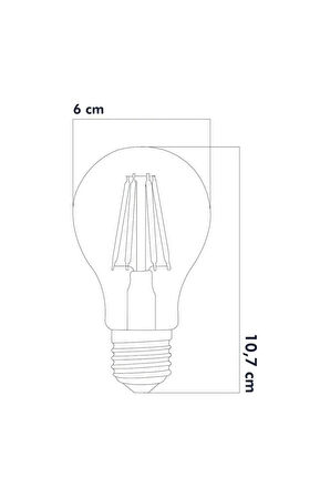 3 Renkli Led Filament Rustik Ampul 6w E27 A60