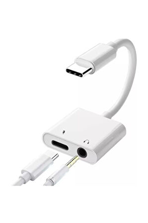 Type-c To 3.5mm Jack Kulaklık Ve Şarj Kablosu Çoğaltıcı Usb C Ses Aux Kablosu
