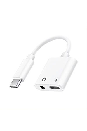 Type-c To 3.5mm Jack Kulaklık Ve Şarj Kablosu Çoğaltıcı Usb C Ses Aux Kablosu