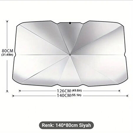 Tüm Araçlar İçin Araba Ön Cam Güneşlik Katlanabilir Güneşlik Şemsiye Ön Cam Gölgelik Esnek