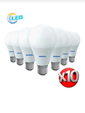 Led Ampul Beyaz Renk 9 Watt Tasarruflu 10 Lu Paket