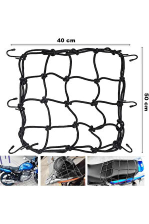 Araç ve Tekne Bagaj Filesi Çok Amaçlı Kullanım Ağ Model Elastik Ölçü 40 cm x 50 cm Kancalı Ağ File